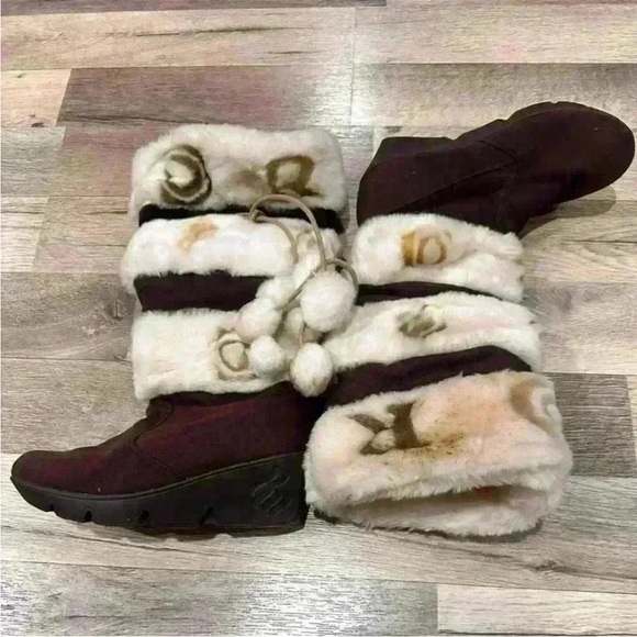 Rocawear Wedge Heel Faux Furlined Knee Boot - Picture 6 of 6